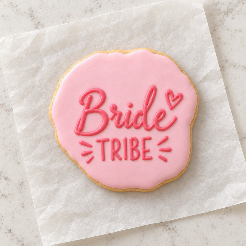 Bride Tribe Cookie Cutter (decorated cookie mockup)