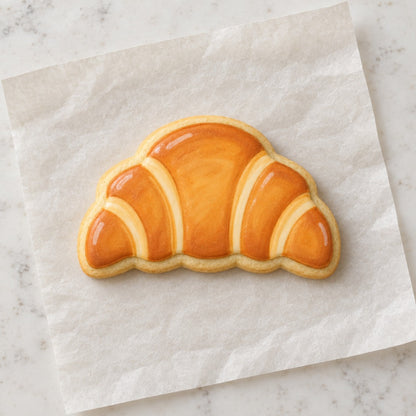Brunch Croissant Cookie Cutter (decorated cookie mockup)