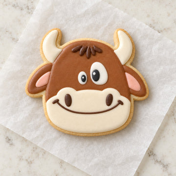 Bull Face Cookie Cutter (decorated cookie mockup)
