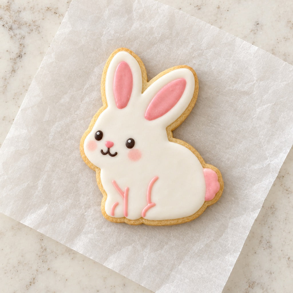Bunny Cookie Cutter (decorated cookie mockup)
