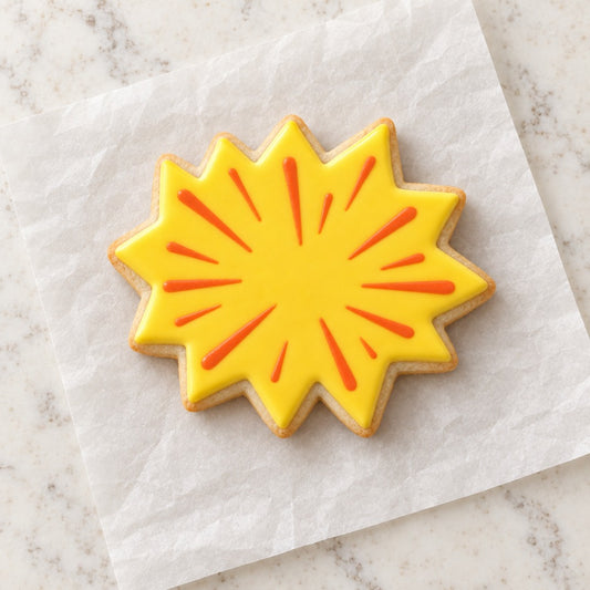 Burst Outline Cookie Cutter (decorated cookie mockup)