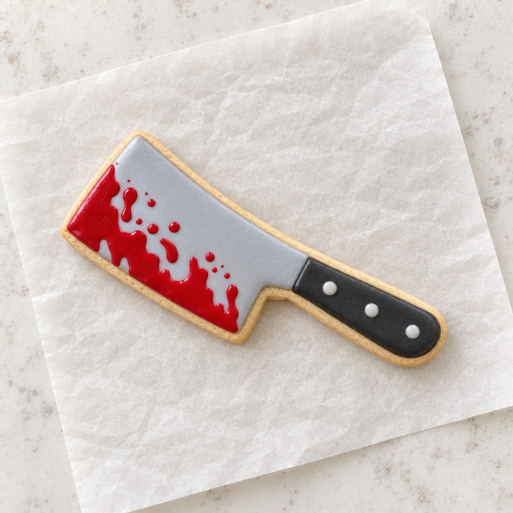 Butcher Knife Cookie Cutter (decorated cookie mockup)