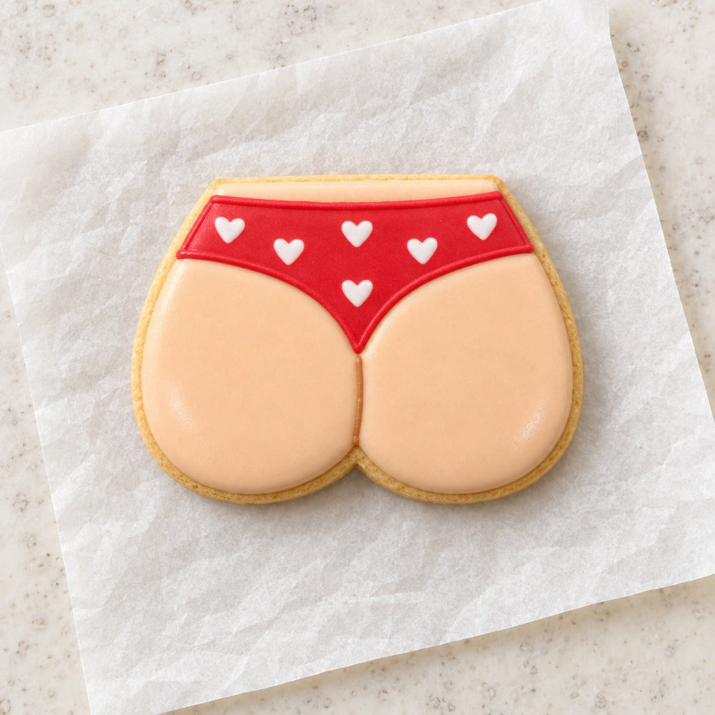 Butt Cookie Cutter (decorated cookie mockup)