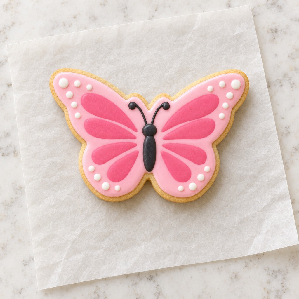Butterfly Cookie Cutter (decorated cookie mockup)