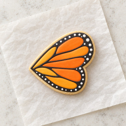 Butterfly Wing Outline Cookie Cutter (decorated cookie mockup)