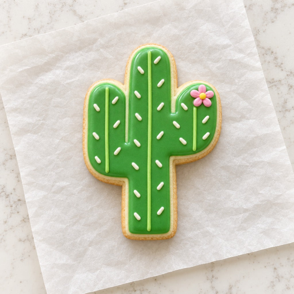 Cactus Cookie Cutter (decorated cookie mockup)