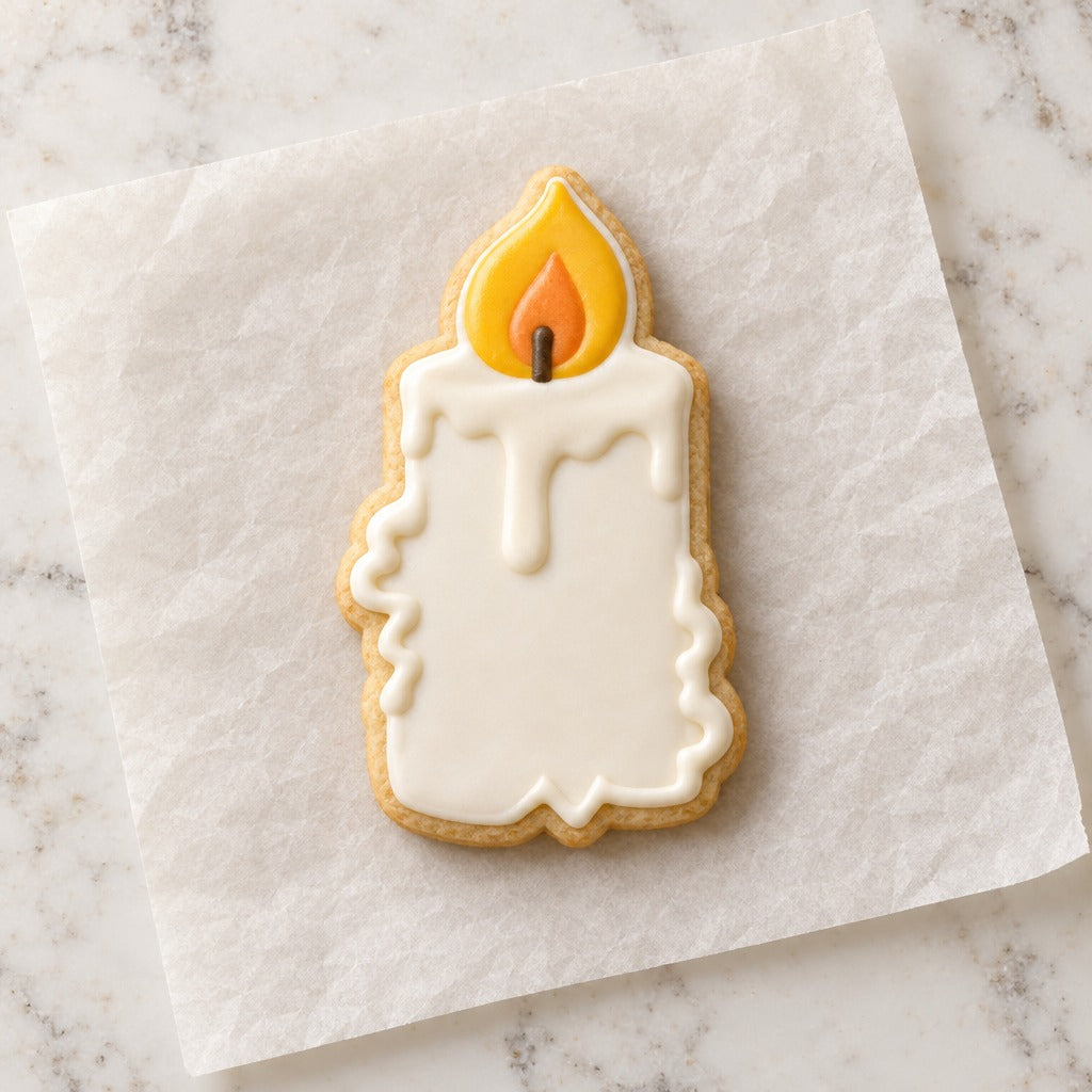 Candle Cookie Cutter (decorated cookie mockup)