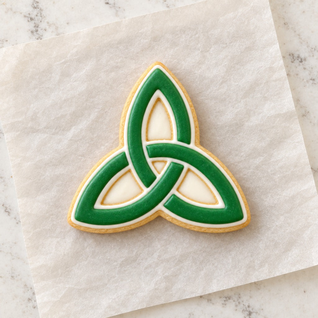 Celtic Knot Cookie Cutter (decorated cookie mockup)