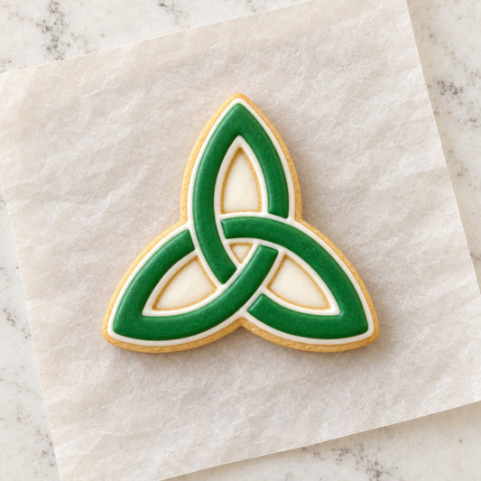 Celtic Knot Cookie Cutter (decorated cookie mockup)