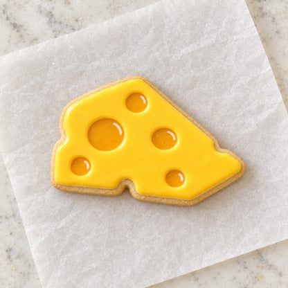 Cheese Slice Cookie Cutter (decorated cookie mockup)