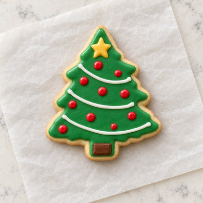 Christmas Tree Cookie Cutter (decorated cookie mockup)