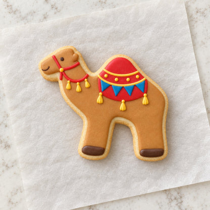 Circus Camel Cookie Cutter (decorated cookie mockup)