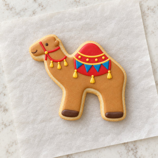 Circus Camel Cookie Cutter (decorated cookie mockup)