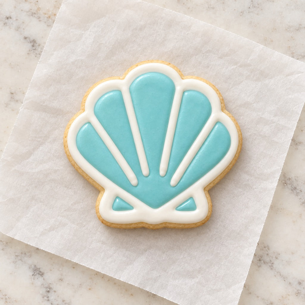 Clamshell Cookie Cutter (decorated cookie mockup)