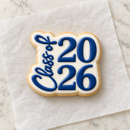 Class of 2026 Cookie Cutter (decorated cookie mockup)