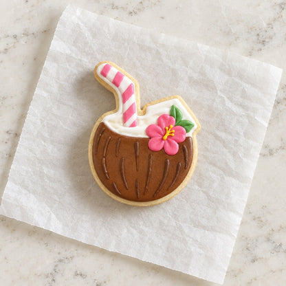Coconut Drink Cookie Cutter (decorated cookie mockup)