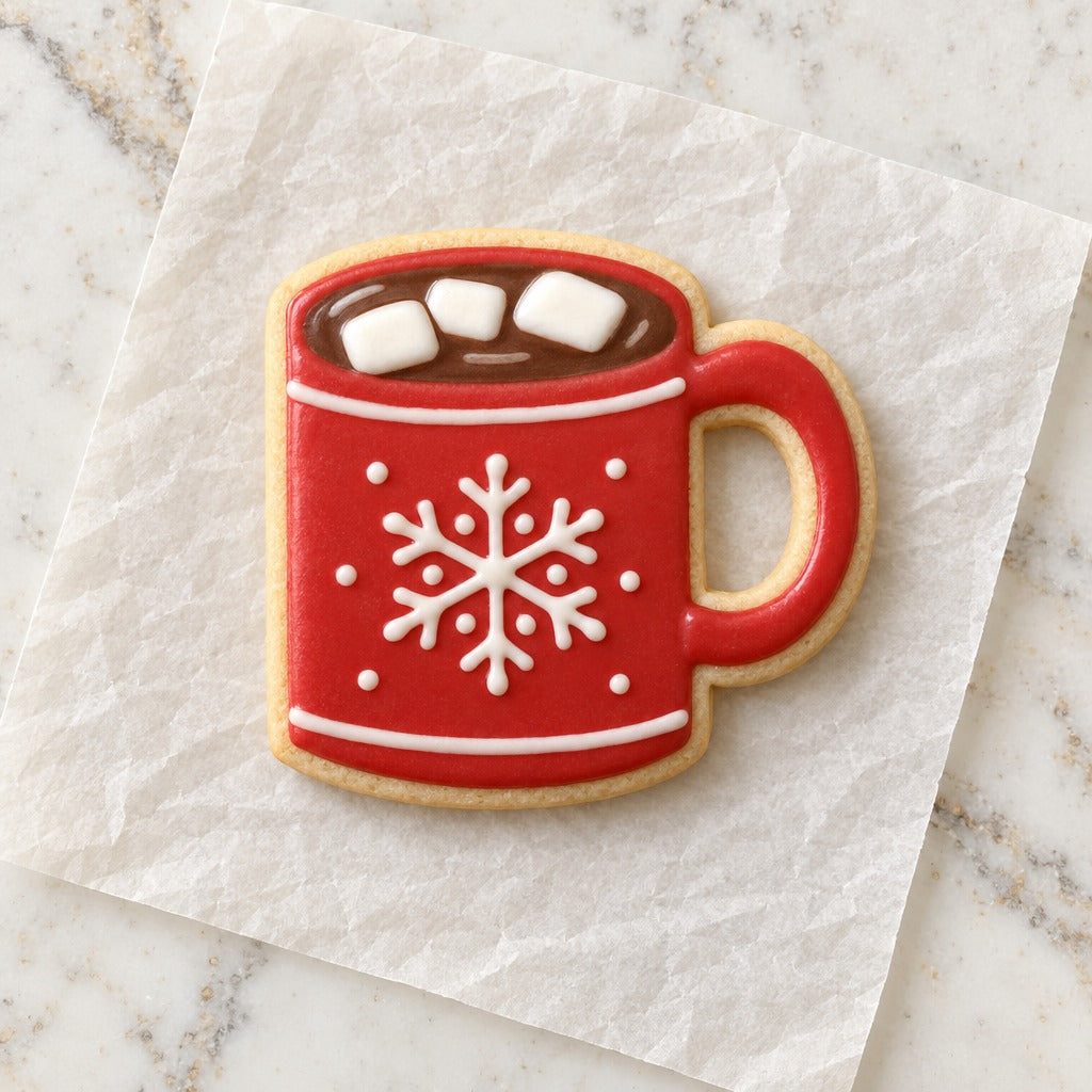 Coffee Mug Cookie Cutter (decorated cookie mockup)