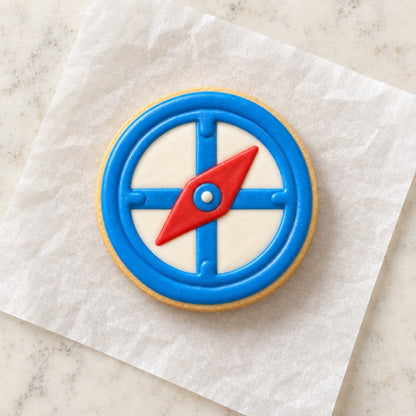 Compass Cookie Cutter (decorated cookie mockup)