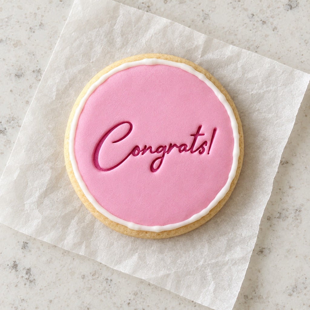 Congrats Cookie Stamp (decorated cookie mockup)