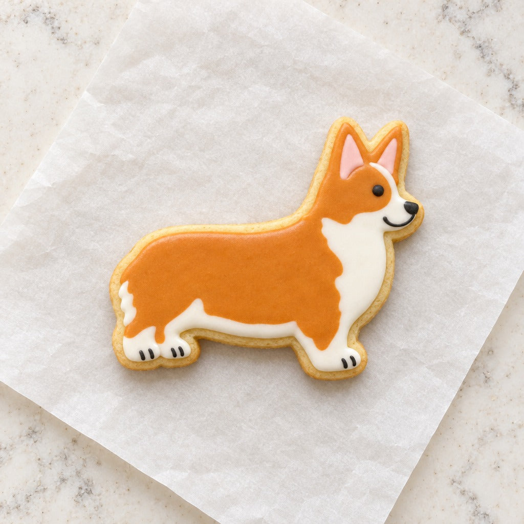 Corgi Cookie Cutter (decorated cookie mockup)