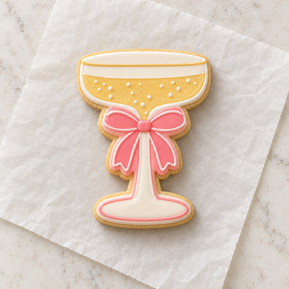 Coupe Glass Cookie Cutter (decorated cookie mockup)