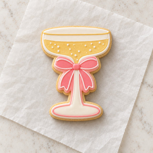 Coupe Glass Cookie Cutter (decorated cookie mockup)