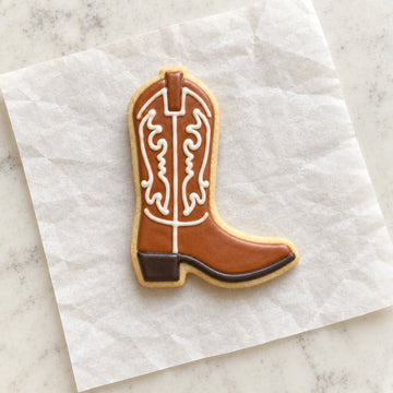 Cowboy Boot Cookie Cutter (decorated cookie mockup)