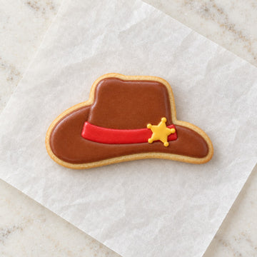 Cowboy Hat Cookie Cutter (decorated cookie mockup)