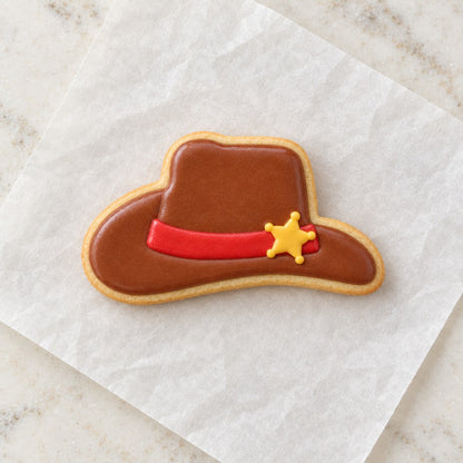 Cowboy Hat Cookie Cutter (decorated cookie mockup)