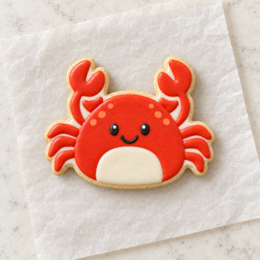 Crab Cookie Cutter (decorated cookie mockup)