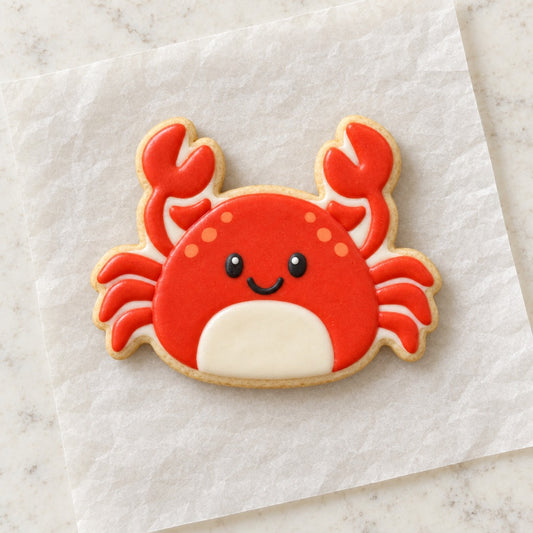 Crab Cookie Cutter (decorated cookie mockup)