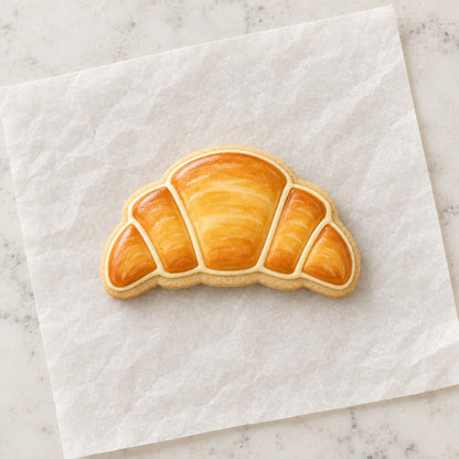 Croissant Cookie Cutter (decorated cookie mockup)
