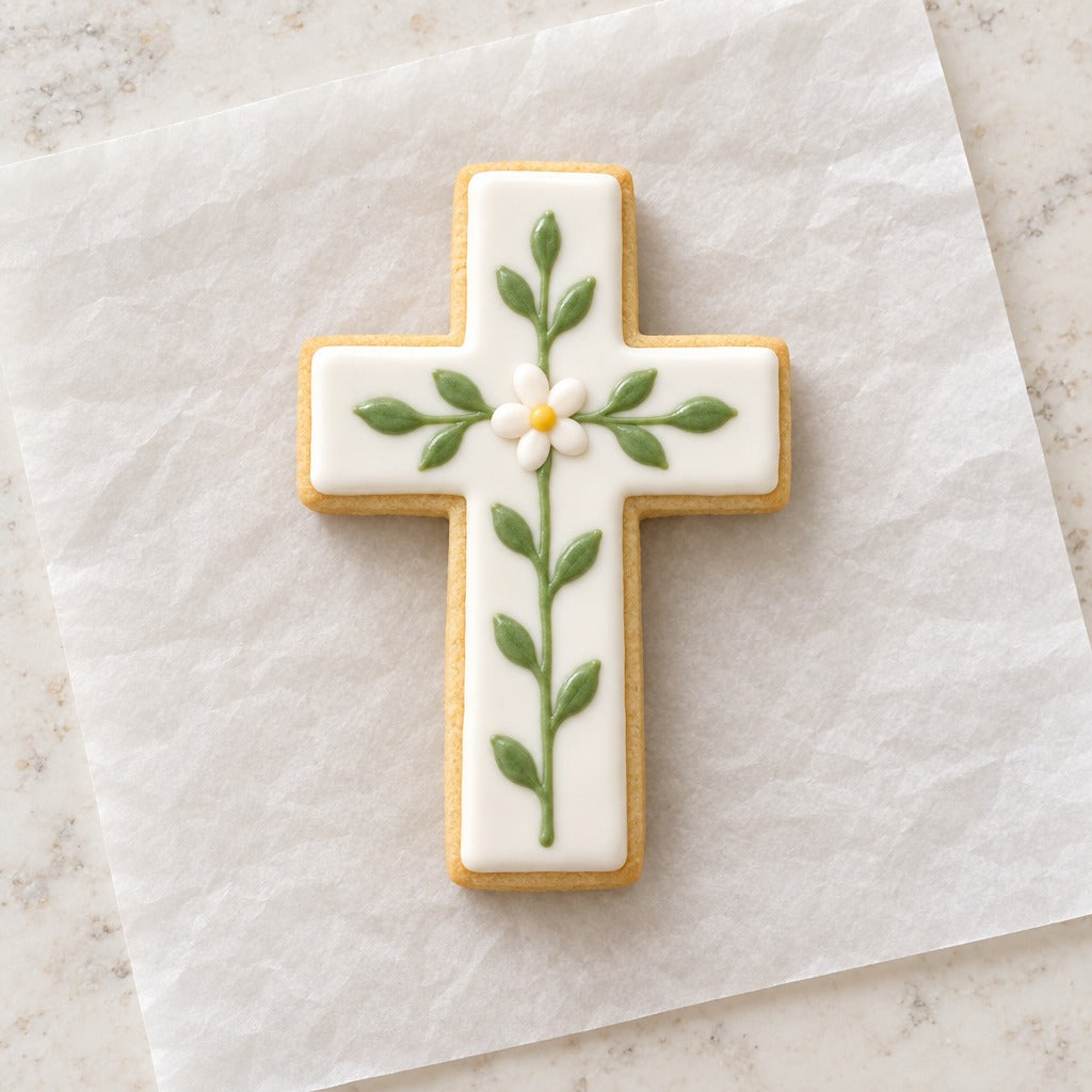 Cross Cookie Cutter (decorated cookie mockup)