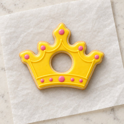 Crown Cookie Cutter (decorated cookie mockup)