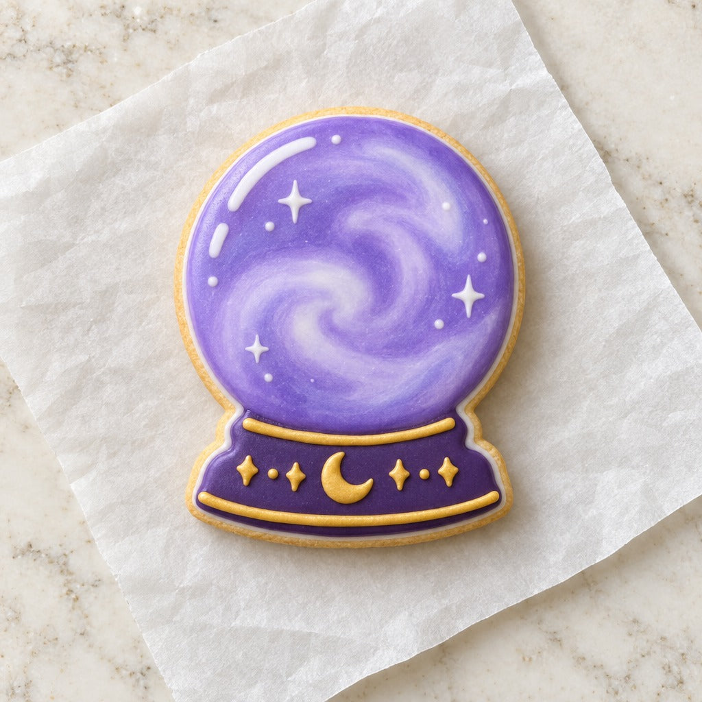 Crystal Ball Cookie Cutter (decorated cookie mockup)
