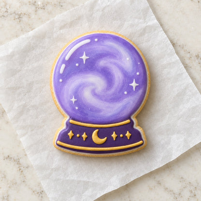 Crystal Ball Cookie Cutter (decorated cookie mockup)