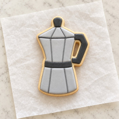 Cuban Coffee Pot Cookie Cutter (decorated cookie mockup)