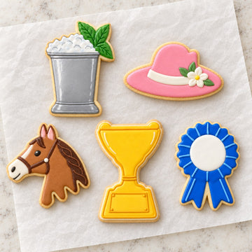 Derby Day Trophy Cookie Cutter Set (decorated cookie mockup)