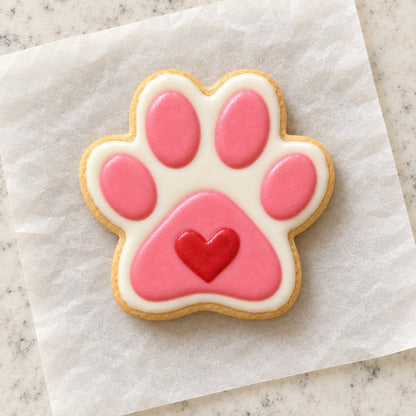 Dog Paw Cookie Cutter (decorated cookie mockup)