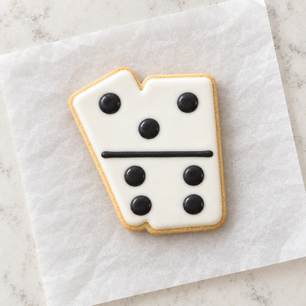 Domino Cookie Cutter (decorated cookie mockup)