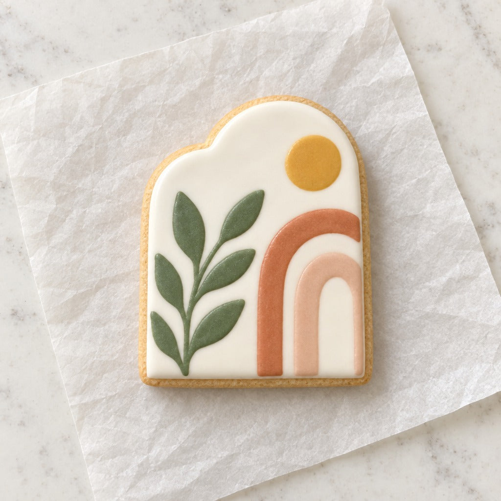 Double Arches Cookie Cutter (decorated cookie mockup)