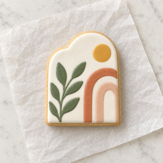 Double Arches Cookie Cutter (decorated cookie mockup)