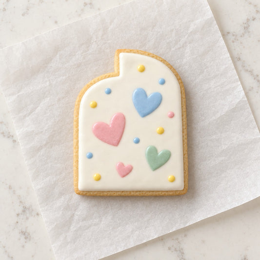 Double Half Arches Cookie Cutter (decorated cookie mockup)