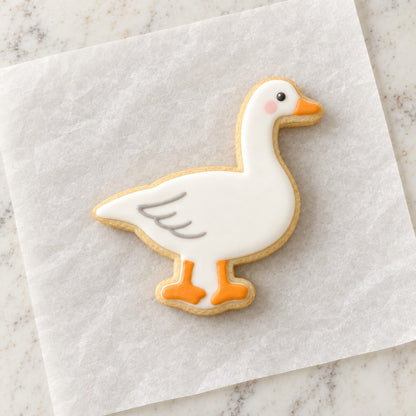 Duck Goose Outline Cookie Cutter (decorated cookie mockup)
