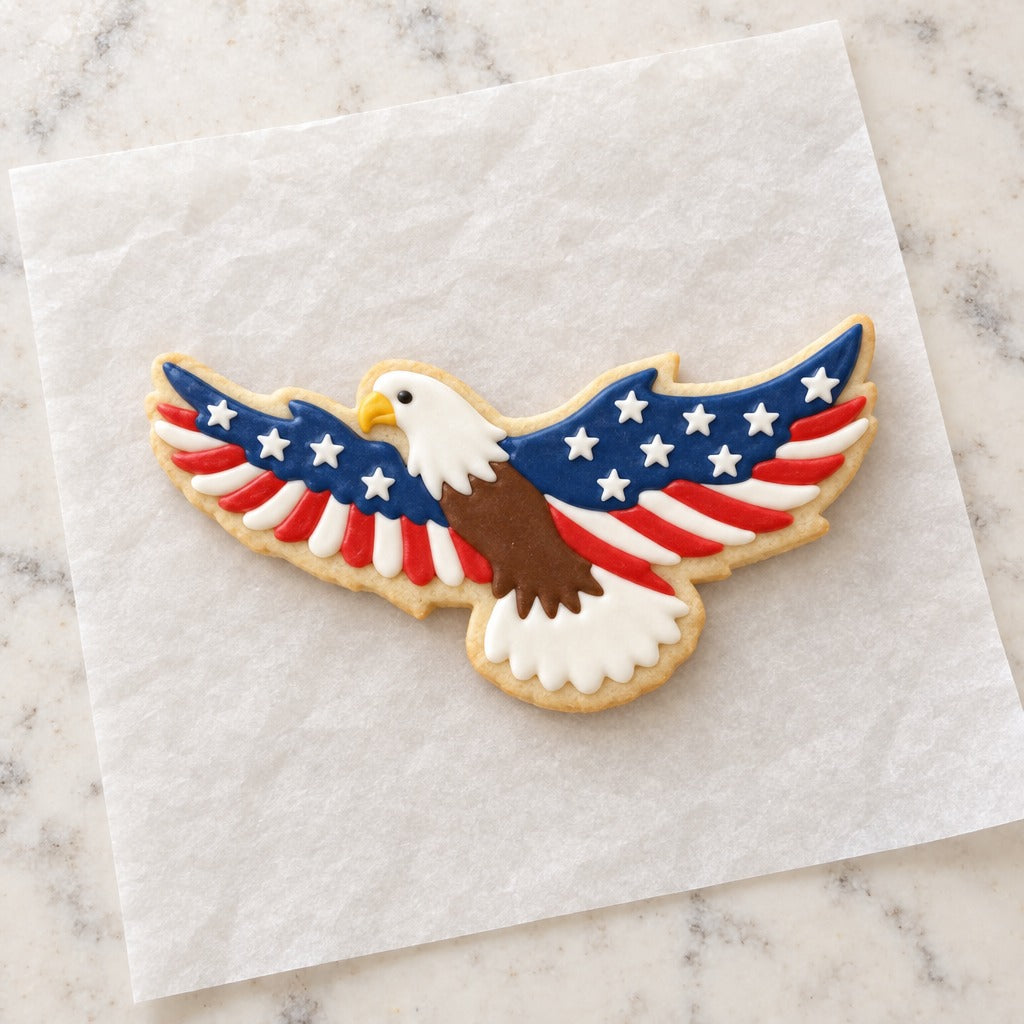 Eagle Cookie Cutter (decorated cookie mockup)