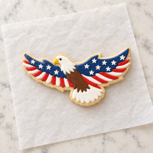 Eagle Cookie Cutter (decorated cookie mockup)