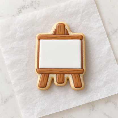 Easel Outline Cookie Cutter (decorated cookie mockup)