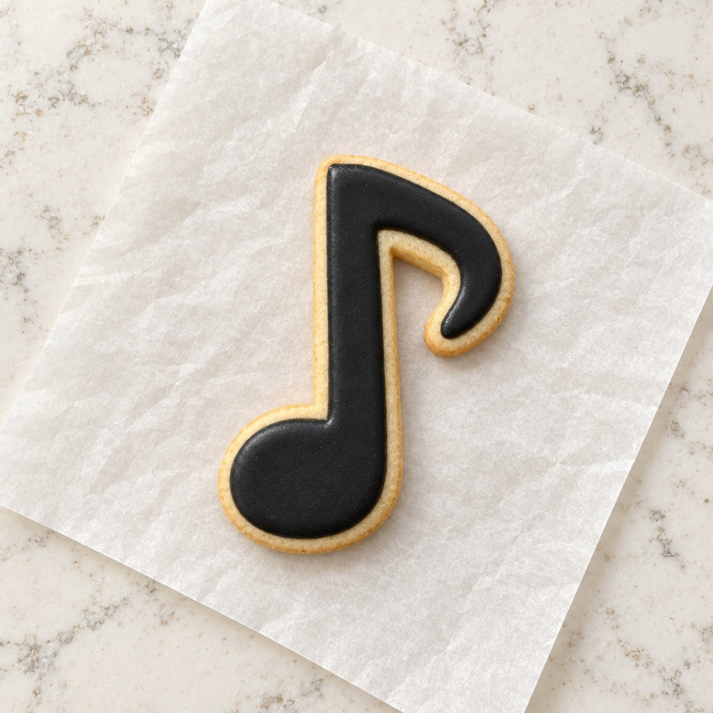 Eighth Note Cookie Cutter (decorated cookie mockup)