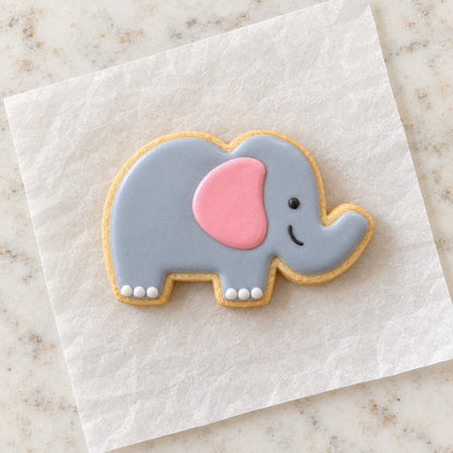 Elephant Cookie Cutter (decorated cookie mockup)