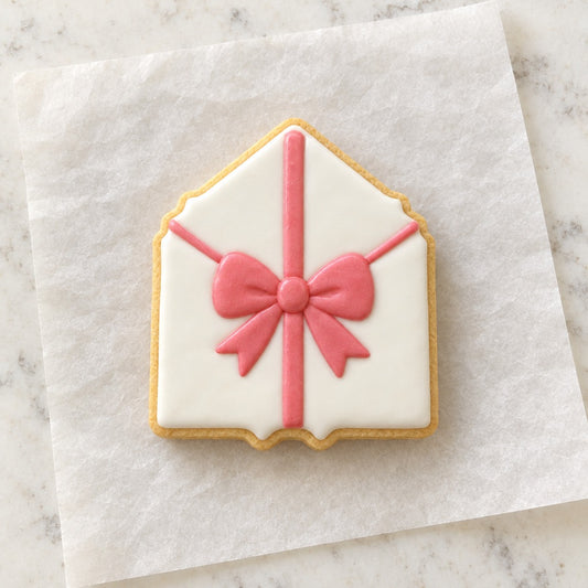 Envelope with Bow Cookie Cutter (decorated cookie mockup)